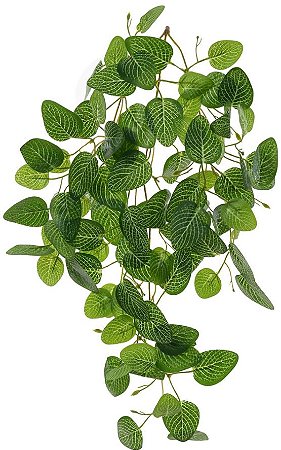 Planta Artificial Folhagem Melancia Pendente Real Toque X84 Verde Creme 60cm
