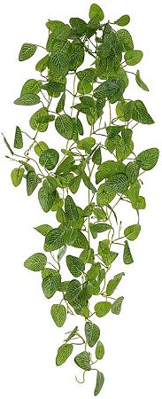Planta Artificial Folhagem Melancia Pendente Real Toque X162 Verde Creme 1,1m