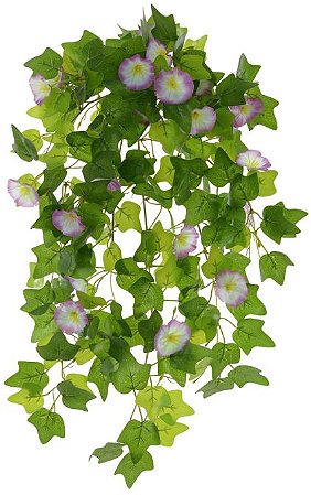Planta Artificial Folhagem Hera Pendente Real Toque X23 Branco 68cm
