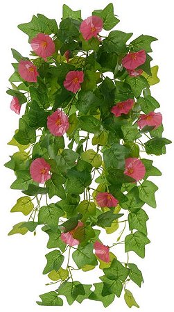 Planta Artificial Folhagem Hera Pendente Real Toque X23 Rosa 68cm