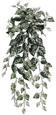 Planta Artificial Folhagem Jiboia Marmore Pendente X180 Verde Branco 80cm