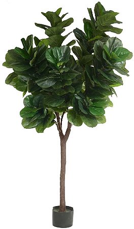 Planta Artificial Arvore Ficus Lyrata Real Toque C/Pote X248 Verde 3m