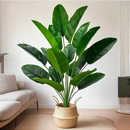 Planta Árvore Artificial Bananeira 18 Folhas 82cm