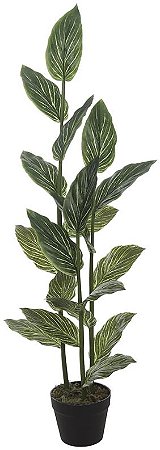 Planta Artificial Arvore Philodendron Real Toque C/Pote X19 Verde Creme 1.2m