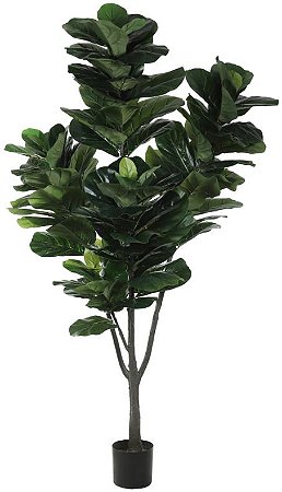 Planta Artificial Arvore Ficus Lyrata Real Toque C/Pote X213 Verde 2.3m