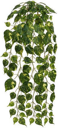 Planta Artificial Folhagem Jiboia Pendentes X134 Verde Creme 1.14m