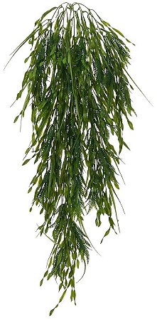 Planta Artificial Folhagem Grass Pendentes X125 Verde 94cm