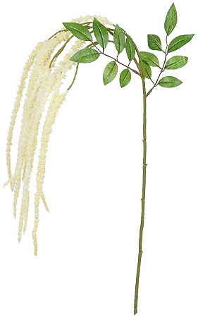 Planta Artificial Folhagem Galho Rabo De Raposa Pendentes X12 Creme 93cm