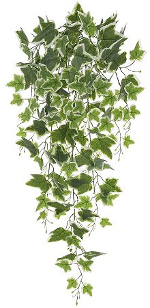 Planta Artificial Folhagem Hera Pendentes Real Toque X153 Verde Branco 1m