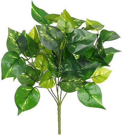 Planta Artificial Folhagem Jiboia Forracao X54 Verde Creme 38cm