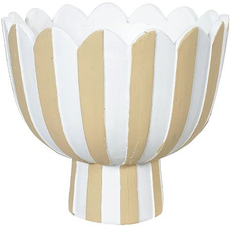 Vaso Decorativo Bege Branco 20cm