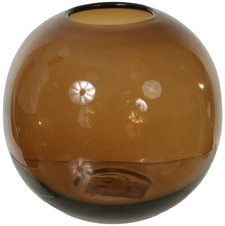Vaso Decorativo Vidro Ambar 16cm