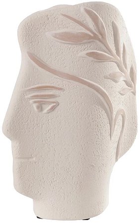 Vaso Decorativo Ceramica Rosto Off White Terracota 22cm