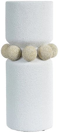Vaso Decorativo Ceramica Branco Bege 39,2cm