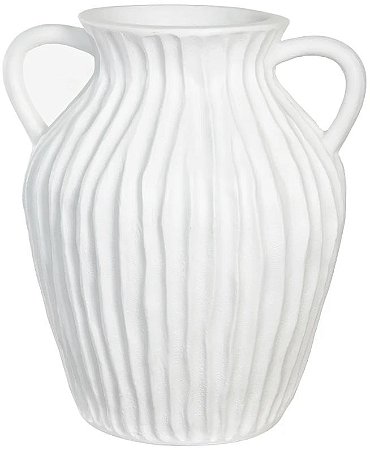 Vaso Decorativo Ceramica Branco 39cm