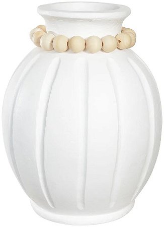 Vaso Decorativo Ceramica Off White 38cm