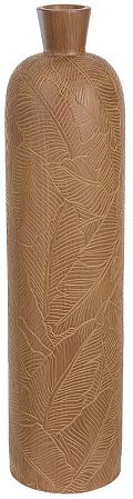 Vaso Decorativo Poliresina Folhas Marrom 60cm