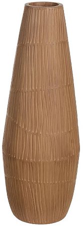 Vaso Decorativo Poliresina Texturizado Marrom 47cm