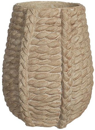 Vaso Decorativo Cimento Tramado Bege 37,5cm