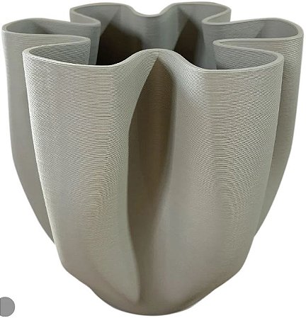 Vaso Decorativo Ceramica 3D Bege 26cm