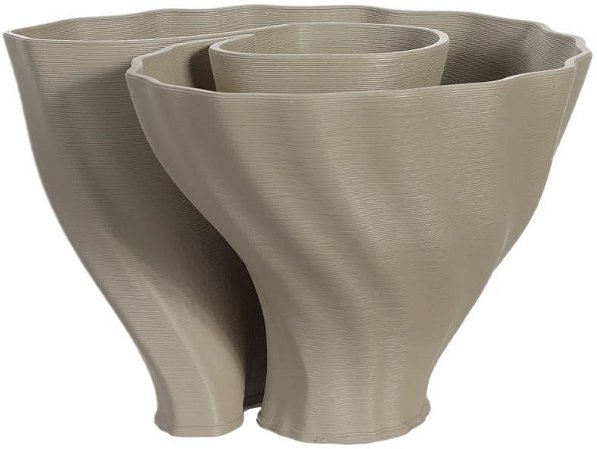 Vaso Decorativo Ceramica 3D Bege 17cm