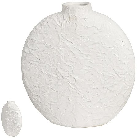 Vaso Decorativo Ceramica Textura Branco 8cm