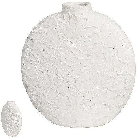 Vaso Decorativo Ceramica Textura Branco 8cm