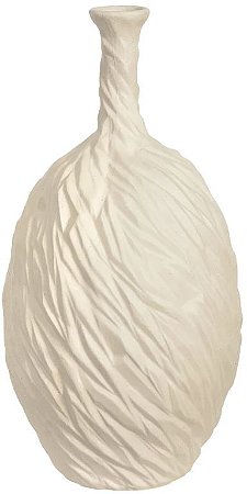 Vaso Decorativo Ceramica Textura Bege 40cm