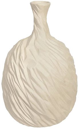 Vaso Decorativo Ceramica Textura Bege 31cm