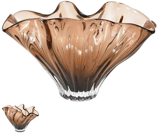 Vaso Decorativo Vidro Marrom 20cm