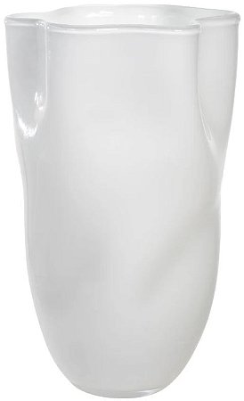 Vaso Decorativo Vidro Branco Leitoso 36,5cm