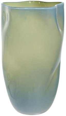 Vaso Decorativo Vidro Verde Leitoso 36,5cm