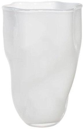 Vaso Decorativo Vidro Branco Leitoso 29cm