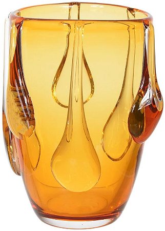 Vaso Decorativo Vidro Gotas Ambar 23cm