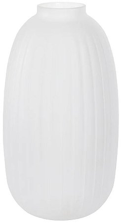 Vaso Decorativo Vidro Branco Fosco 26cm