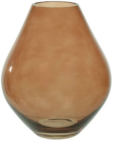 Vaso Decorativo Vidro Marrom 21,5cm