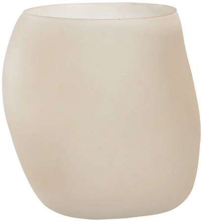 Vaso Decorativo Vidro Bege Fosco 18,5cm