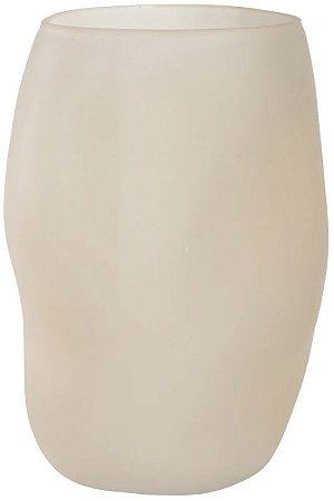 Vaso Decorativo Vidro Bege Fosco 20,5cm