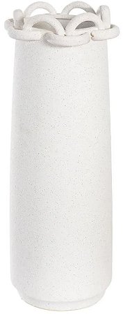Vaso Decorativo Ceramica Chain Branco 43cm