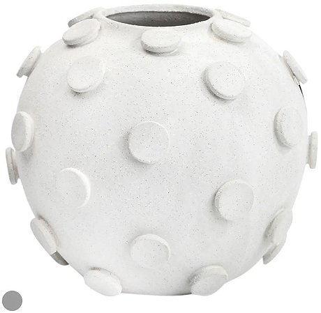 Vaso Decorativo Ceramica Balls Branco 29cm