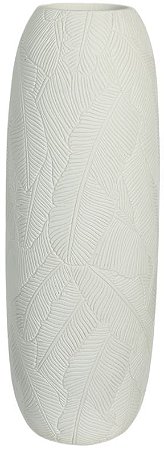 Vaso Decorativo Poliresina Folhas Off White 46cm