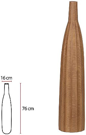 Vaso Decorativo Poliresina Texturizado Marrom 76cm