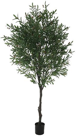 Planta Artificial Arvore Oliveira Real Toque C/Pote X2142 Verde 2,40m