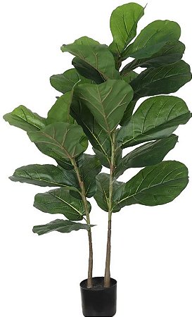 Planta Artificial Ficus Lyrata Real Toque C/Pote X25 Verde 1,20m