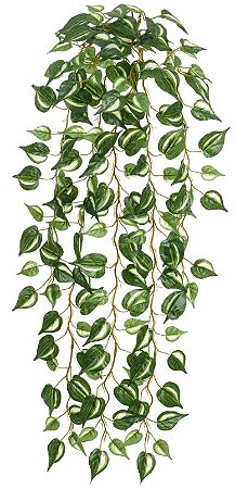 Planta Artificial Folhagem Jiboia Pendentes X159 Verde Branco 1m