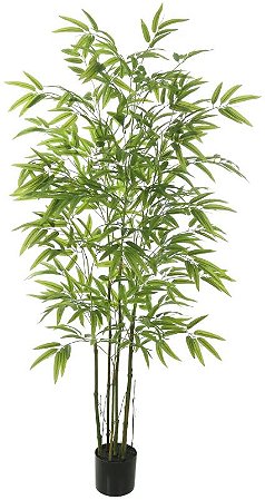 Planta Artificial Arvore Bamboo Real Toque C/Pote X870 Verde 1,6m