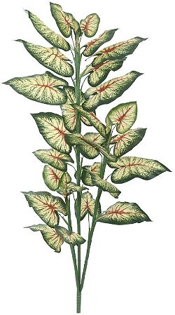 Planta Artificial Arvore Caladium X31 Verde Vermelho 1.5m