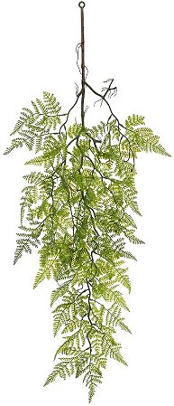 Planta Artificial Folhagem Samambaia Pendente X33 Verde 90cm