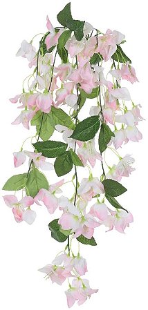 Planta Artificial Folhagem Bougainville Pendente X93 Rosa Claro 75cm
