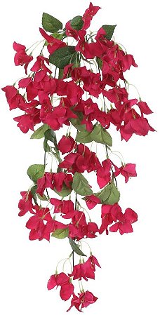 Planta Artificial Folhagem Bougainville Pendente X93 Rosa 75cm